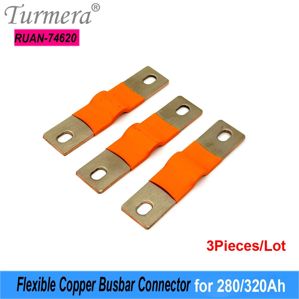 Turmera-batería Lifepo4 de 12V, conector de cobre Flexible, 56mm, 74mm, 2mm, 400A, para uso en batería Lifepo4 de 200Ah, 230Ah, 280Ah, 320Ah