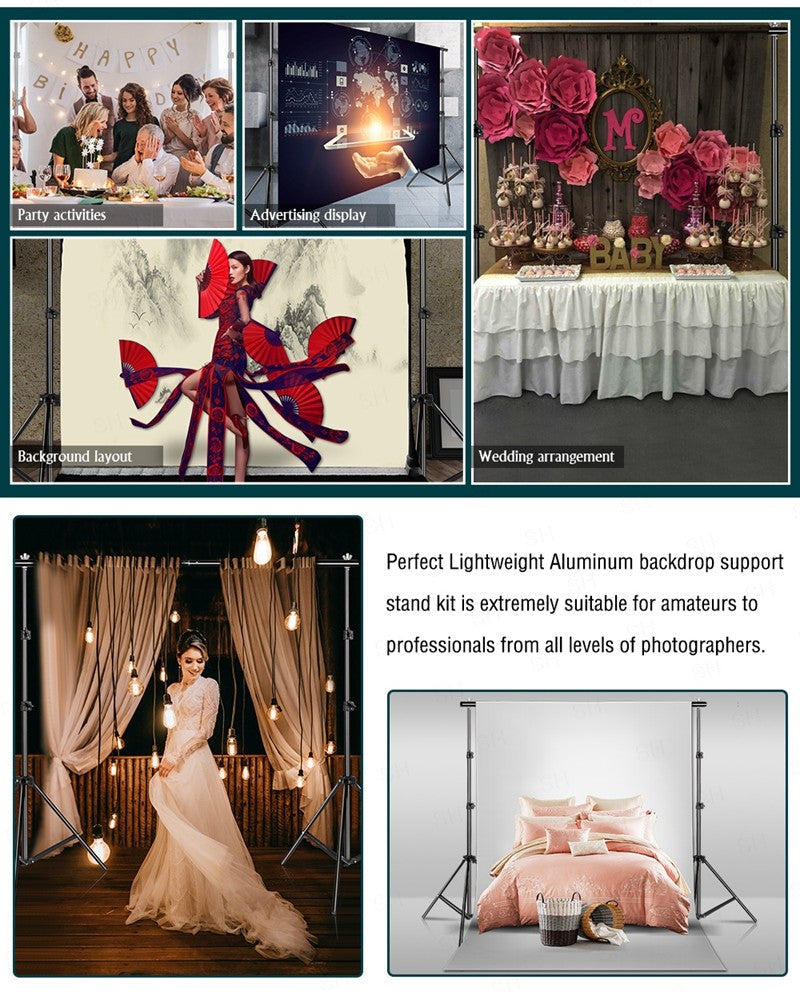 Soporte de fondo para fotografía, soporte de fondo para estudio, trípode ligero, fotografía, pantalla verde, fondos, cumpleaños, ChromaKey, bolsas de pesas
