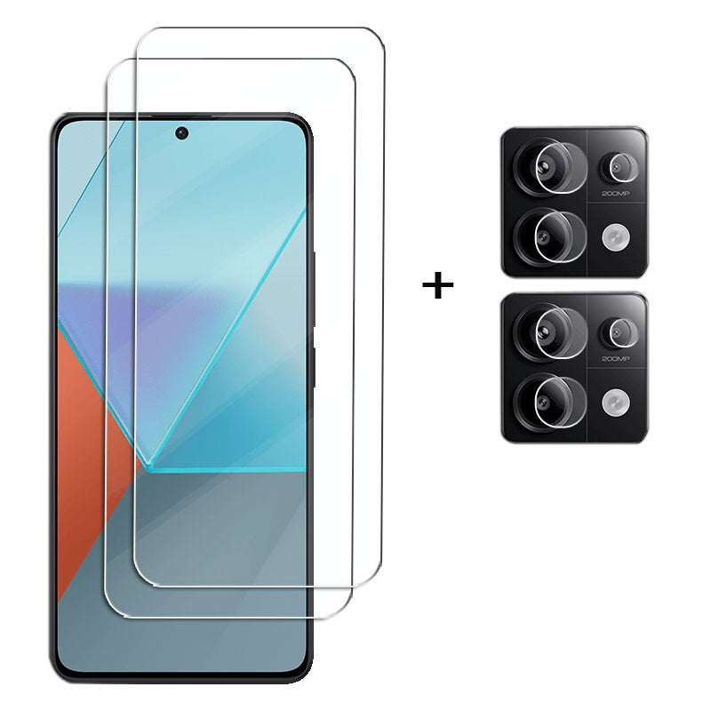 6 en 1 para Xiaomi Redmi Note 13 5G vidrio templado pantalla Redmi Note 13 Pro Protector de pantalla lente película Redmi Note 13 Pro