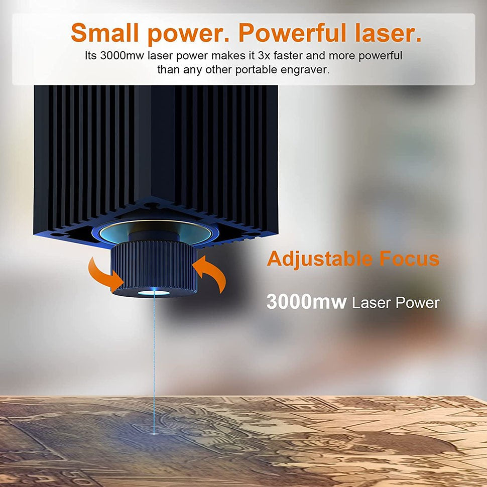 Wainlux-grabador láser K6, impresora de marcado, máquina de carpintería, plástico, 3000mw, Bluetooth