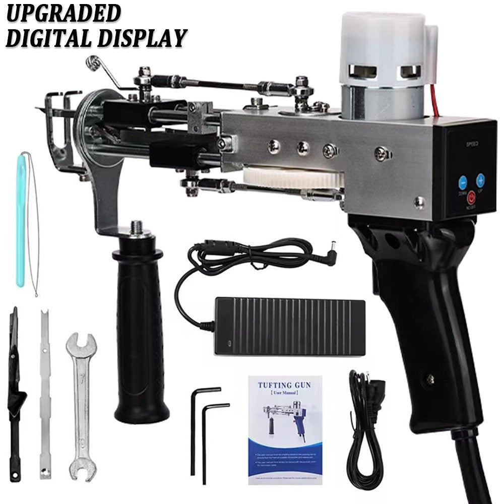 Máquina eléctrica para tejer alfombras, pistola para mechones de alfombras, herramientas para hacer alfombras, máquina de bordado manual de corte/bucle de 7-21mm, 110-220V