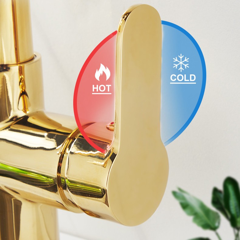 Grifos de cocina con filtro táctil inteligente, grifo mezclador de cocina extraíble en frío y caliente, color negro y dorado, Sensor de rotación, grifo de cocina con filtro táctil