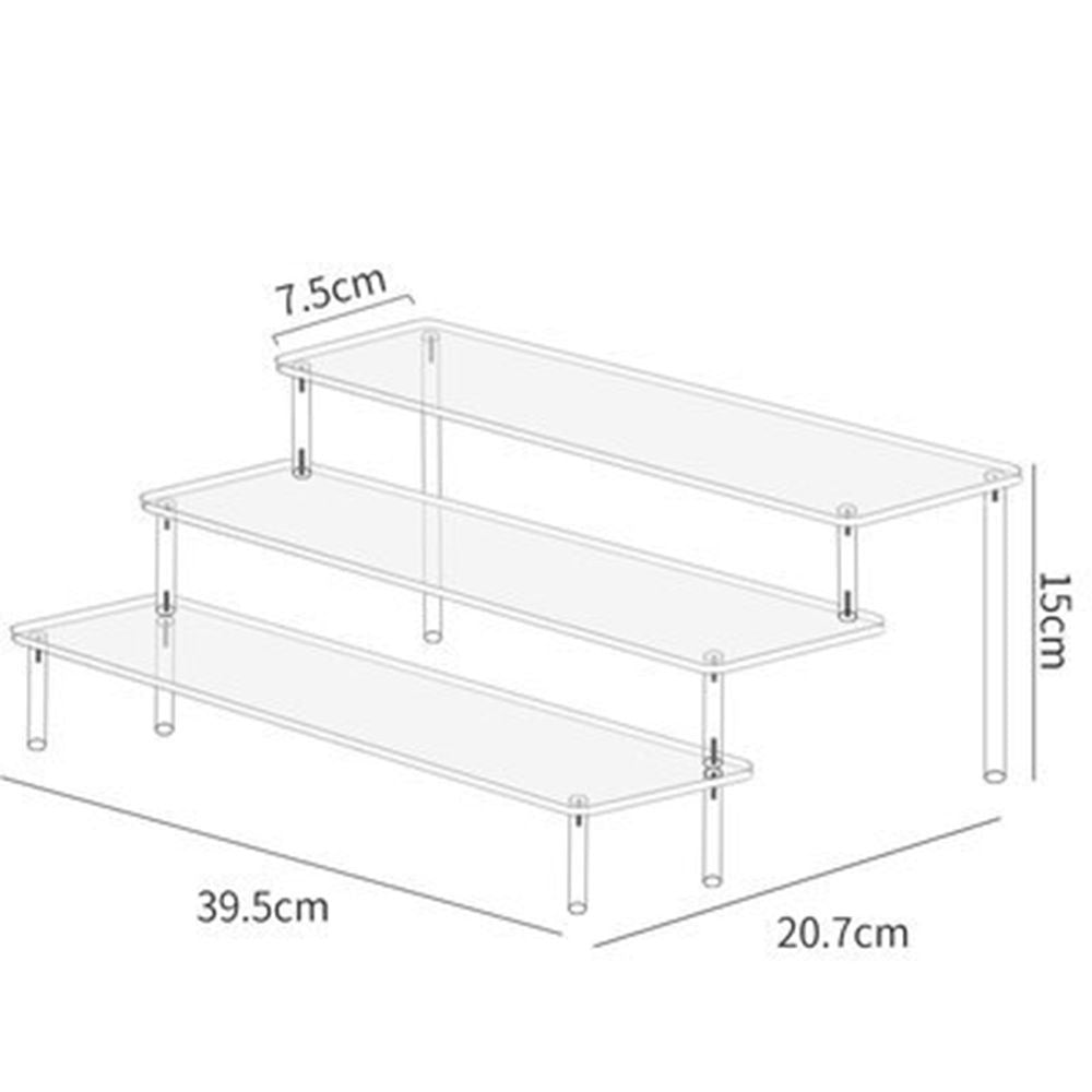 Soporte de exhibición acrílico de 1-4 niveles, estante de exhibición duradero para magdalenas, Perfume, muñeca, caja ciega Trapezoidal transparente, estante de almacenamiento
