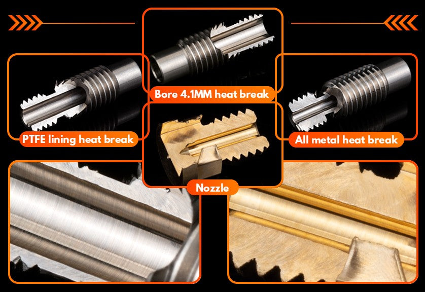Hotend R Trianglelab V6 Volcano 12V/24V con control remoto Bowen, cabezal de impresión J y soporte de ventilador de refrigeración para V6 HOTEND para PT100