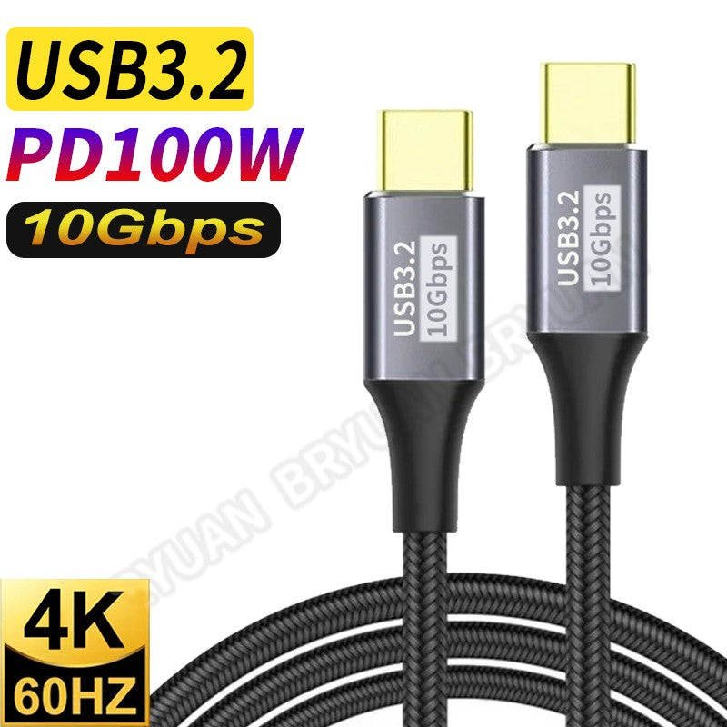 Cable USB C 3,2 20Gbps Thunderbolt 3 8K 100W tipo C a tipo C carga rápida para iPhone 15 Pro Max MacBook xiaomi redmi note 12