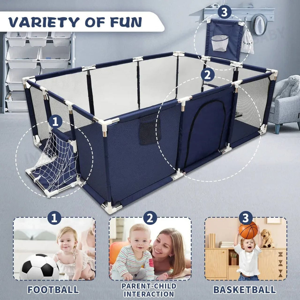 Imbaby Cercadinho para Bebés, Tamaño Grande, Barrera de Seguridad Infantil, Pelotas Secas, Piscina, Malla para Recién Nacidos, Pa