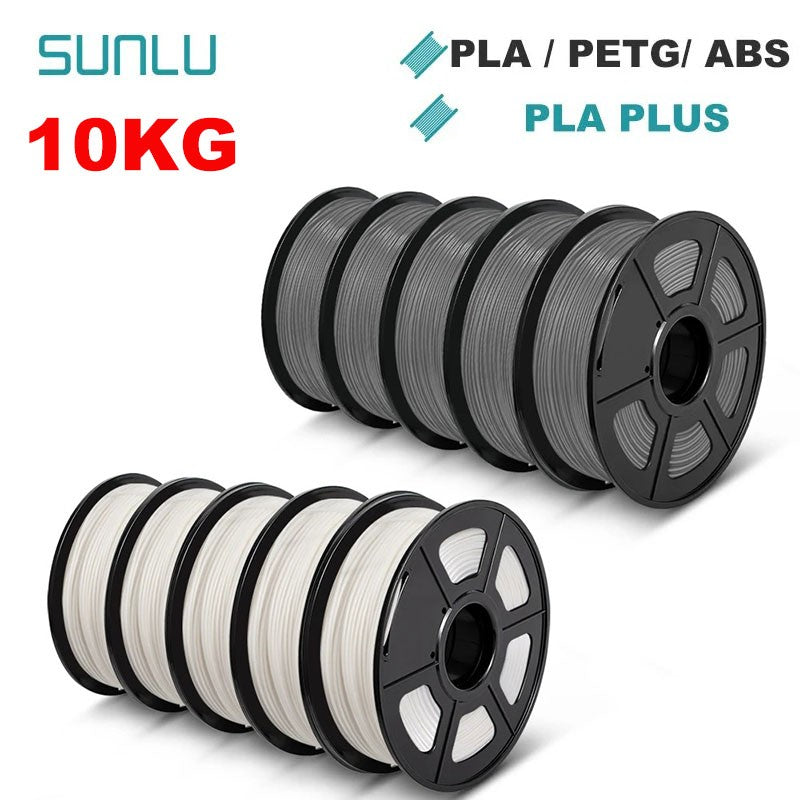 Filamento SUNLU 10KG 3D PLA/PLA PLUS/PETG/filamnet ABS fácil 1,75mm 10 rollos 1KG filamento de impresora 3D bien herido para impresora 3D