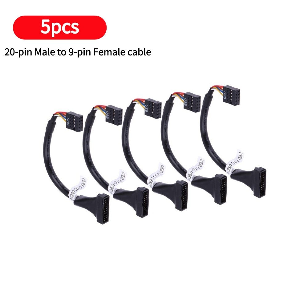 Adaptador convertidor USB para cd-rom, panel de unidad flexible, USB 3,0, 20 pines, macho a USB 2,0, 9 pines, placa base, Cable hembra, 1/2/5 unids/set/Set