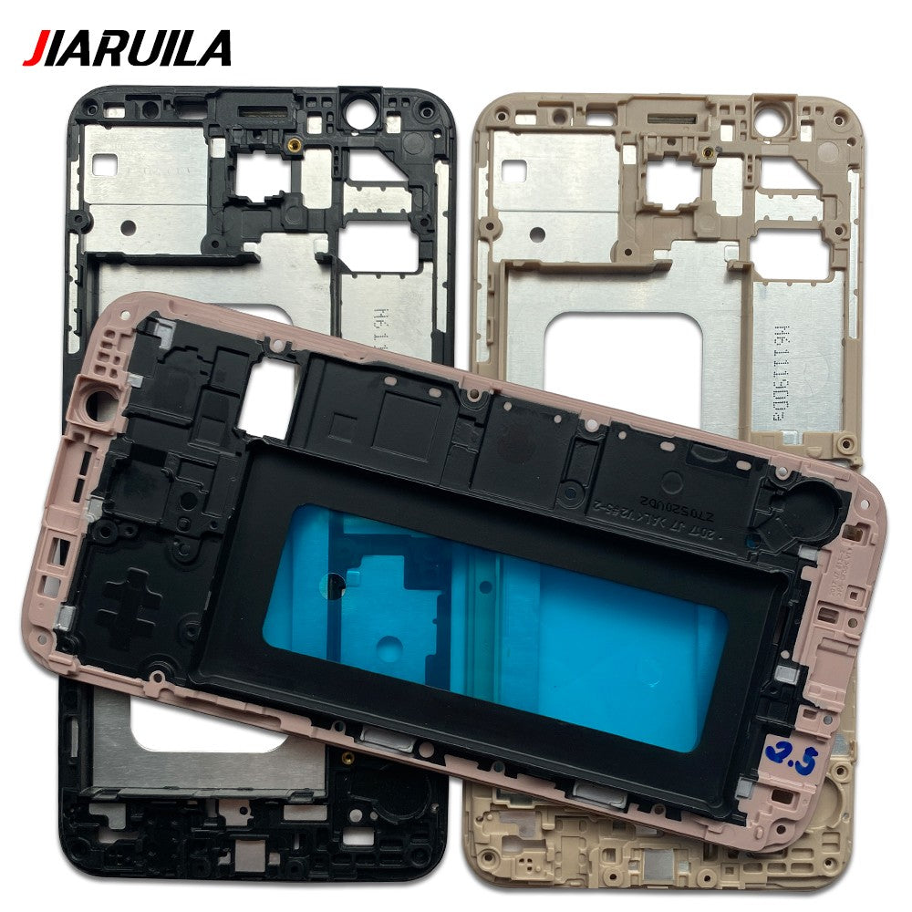 Para Samsung J5 J7 2017 J530 J730 J5 J7 Prime G570 G610 marco medio cubierta de bisel frontal carcasa de chasis placa trasera soporte LCD
