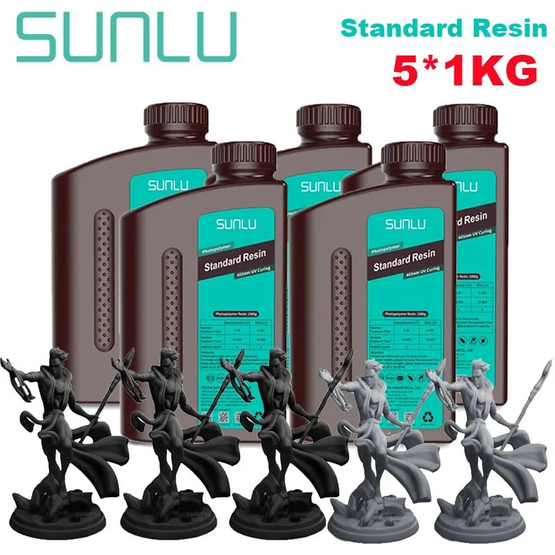 Resina estándar SUNLU/ABS como/lavado con agua/resina estándar 14K 5KG 1KG/botella 405nm resina UV impresión 3D para impresora LCD 3D