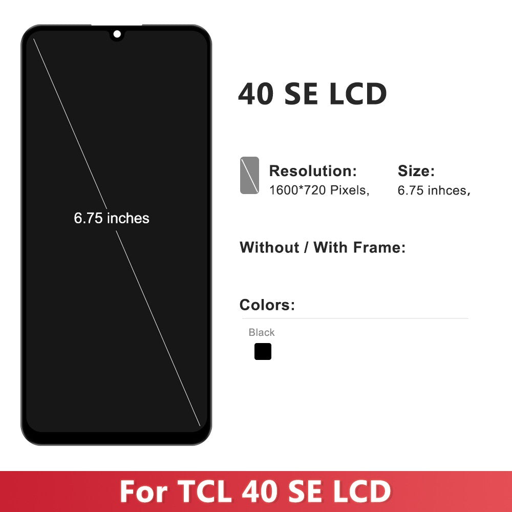 Pantalla LCD de 6,75 pulgadas para TCL 40 SE, montaje de digitalizador con pantalla táctil de repuesto para TCL T610K T610P T610, pieza de reparación de pantalla