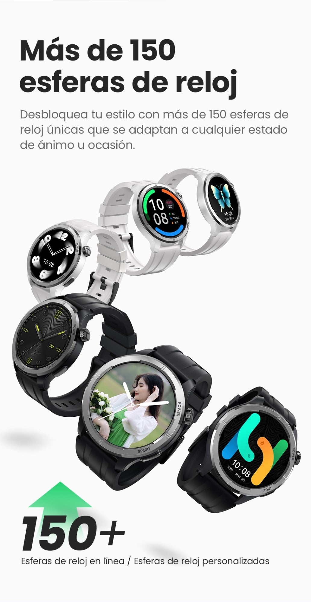 HAYLOU Solar Neo Reloj inteligente Pantalla HD de 1,53'' Llamada Bluetooth Monitoreo de salud 24 horas Relojes inteligentes Hombres Mujeres Relojes deportivos inteligentes