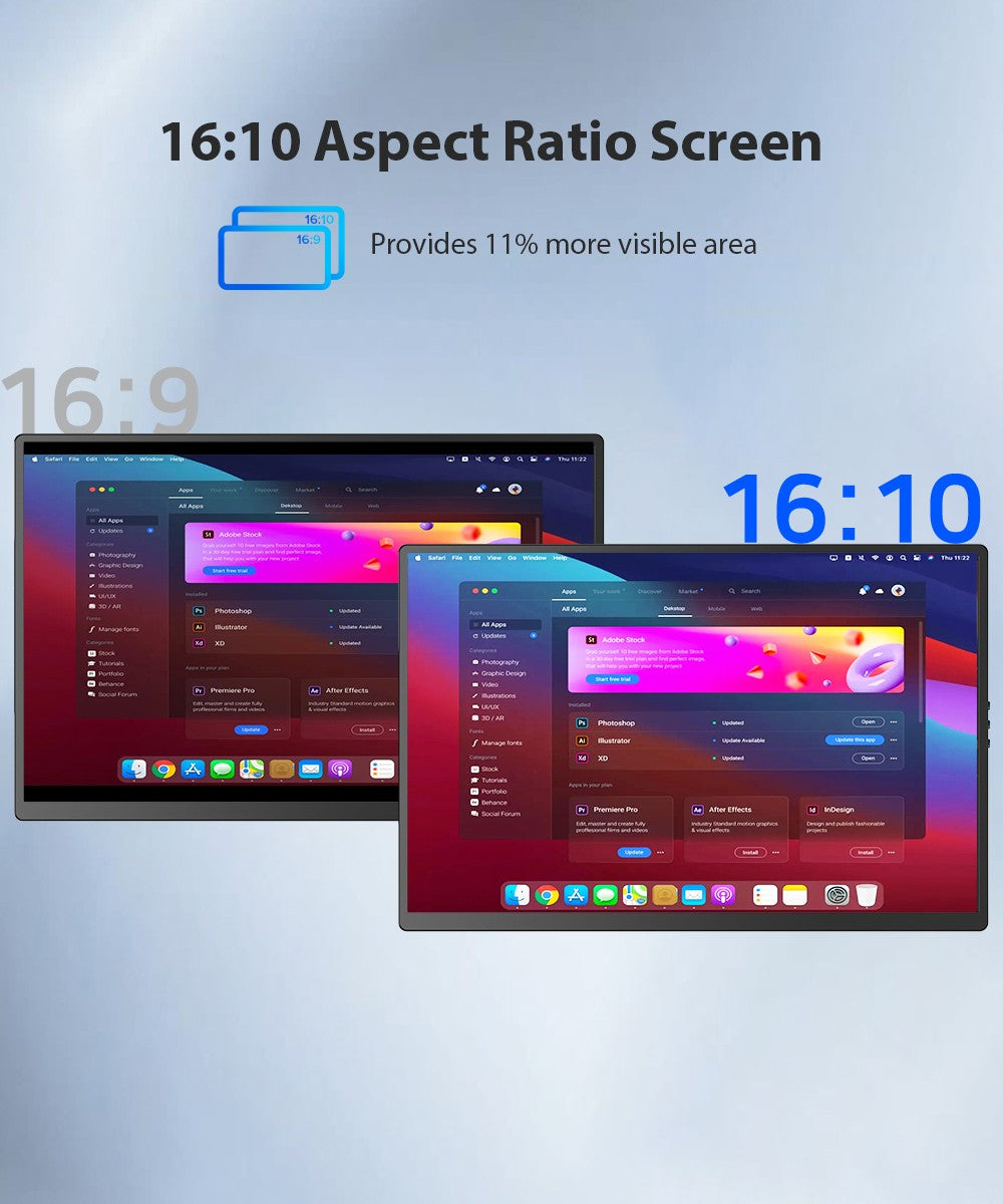 Extensor de pantalla para computadora portátil EVICIV 2K de 14" QHD 1440P, monitor triple portátil con rotación automática de 180° para Wins, Mac, Dex, Chrome, viajes, trabajo