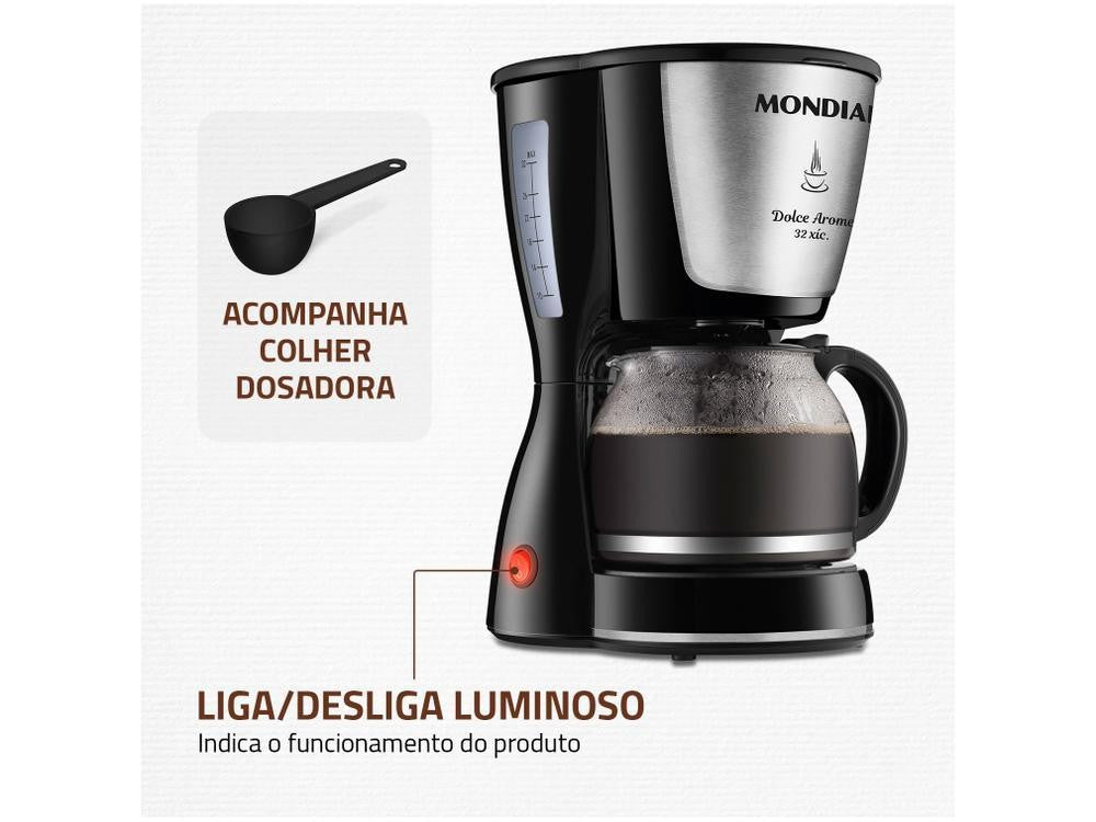 Cafetera eléctrica Mondial Dolce Arome, C-32-32X - 220V