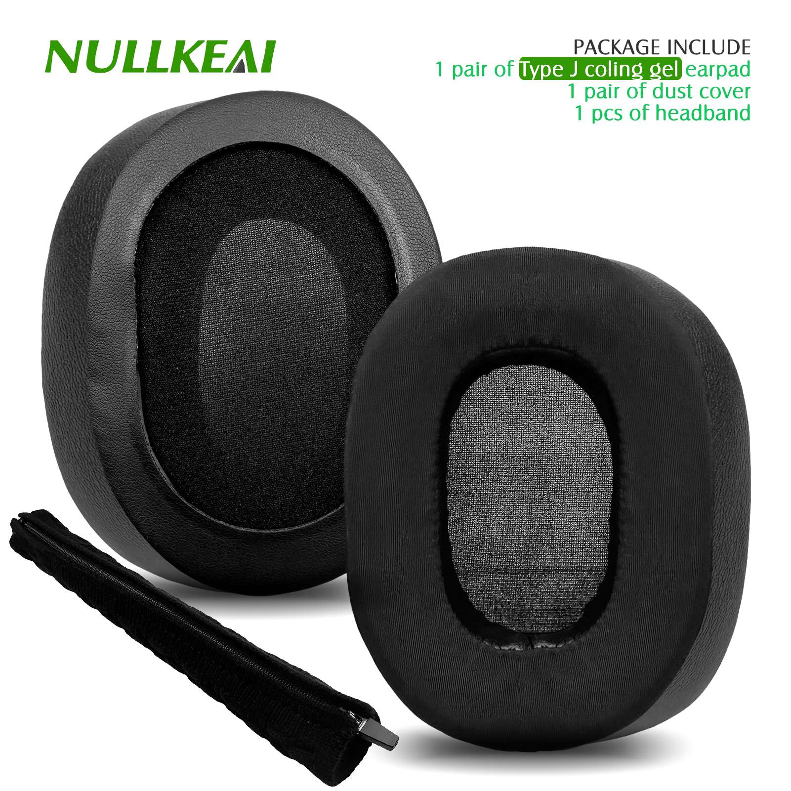 Nullkeai-almohadillas de repuesto para auriculares Anker Soundcore Life Q30 Q35 Q10 Q20, almohadillas de Gel refrescante, funda de malla, orejeras
