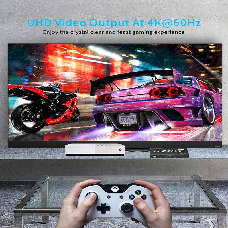 Divisor de interruptor HDMI 2,1, 120Hz, 3/4/5 puertos, HDMI 2,0 o HDMI 2,1, con mando a distancia para PS5, Xbox Series X, Apple TV, 4K, HDMI HDR