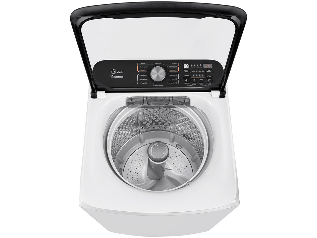 Midea-lavadora de 13kg, cesta Inox, programas de lavado blancos, agitador de ondas-110V