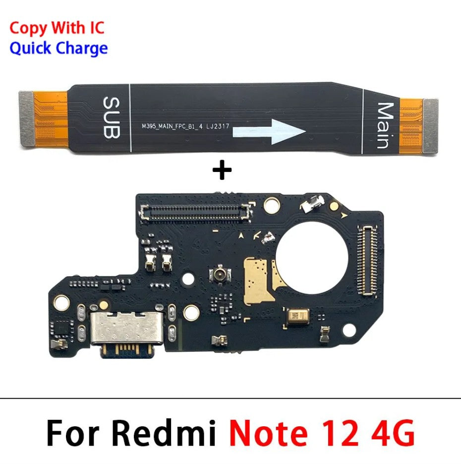 Para Xiaomi Redmi Note 7 8 8T 9 9S 10 10S 12 Pro 4G 5G conector Dock cargador Micro USB puerto de carga placa base Cable flexible principal