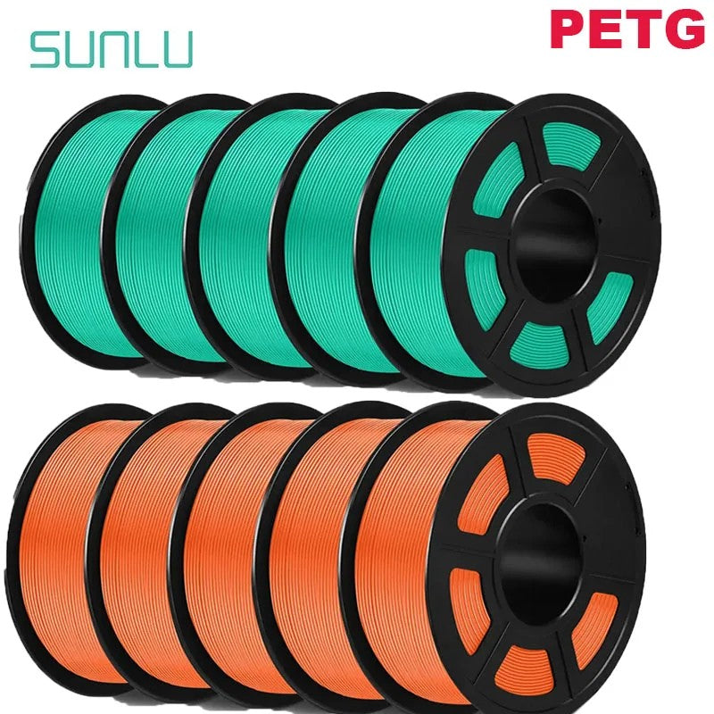 Filamentos SUNLU PLA PETG PLA Plus, 10 rollos de filamento 3D, 1 KG/rollo, 1,75mm, 100% líneas de filamento, ordenadamente para impresión 3D de la UE y EE. UU.