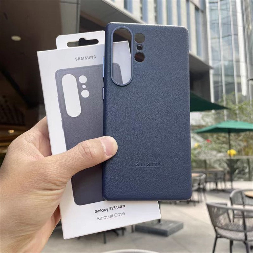 Funda de cuero para teléfono móvil Samsung Galaxy S25 Ultra/S25 Plus/S25 /S25 +/S25 Edge, carcasa protectora trasera suave de lujo con logotipo