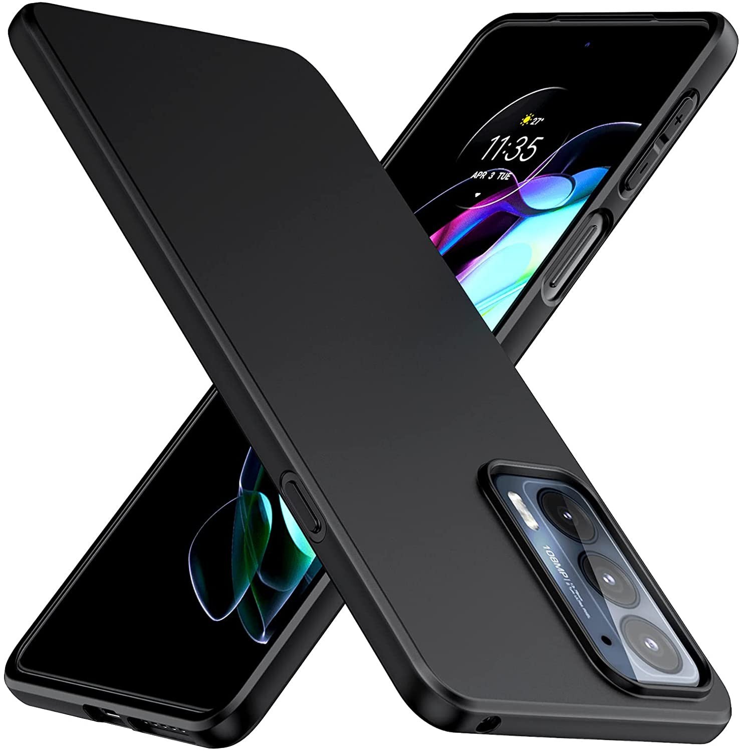 Funda de TPU suave mate negra para Motolora Moto Edge 20 Pro Lite Fusion G31 G41 G51 G71SG60S X30 G200 S30 G52 G82 E20 E30 E40 Stylus