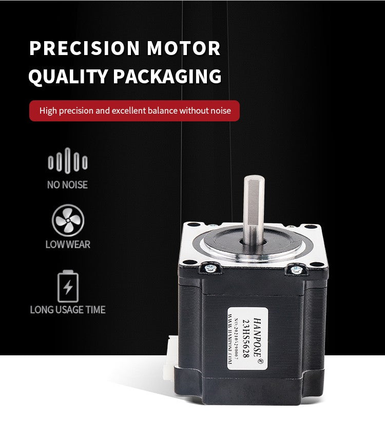 Motor paso a paso HANPOSE 23, modelo 23HS4128 23HS5128 23HS5628 23HS7628, diámetro del eje 8 mm, sistema de cuatro cables, motor serie 57.
