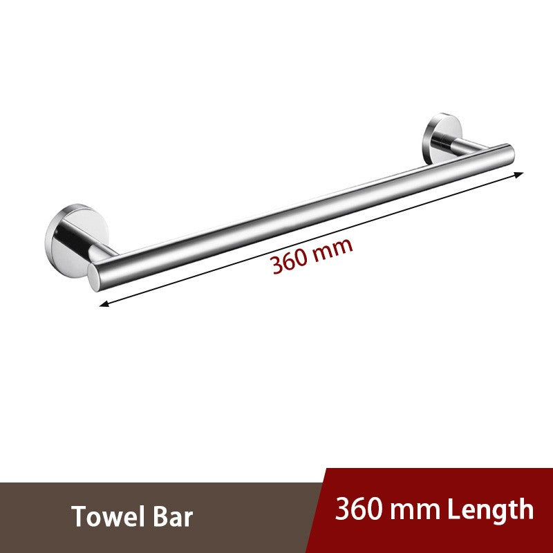Juego de accesorios de baño con espejo brillante, barra de toalla redonda, soporte de papel higiénico, anillo de toalla, gancho para bata, bricolaje de acero inoxidable