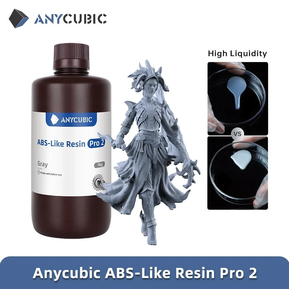Compre 2 kg para obtener 3 kg ANYCUBIC-resina ABS 3D de alta precisión para LCD, fotopolímero estándar de 405nm, curado UV, 2 unidades por lote