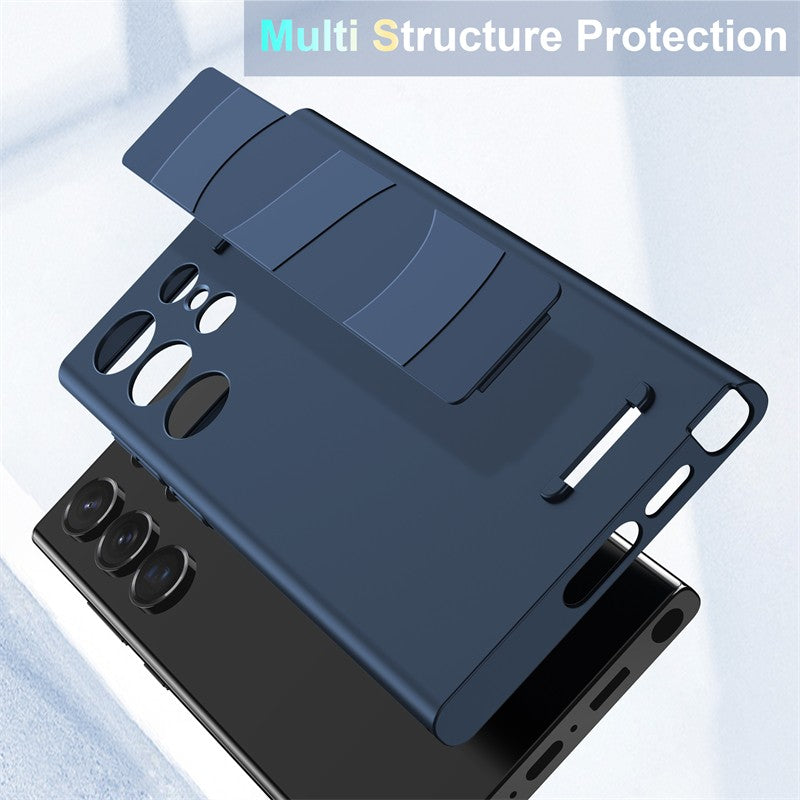 Funda de silicona elástica de lujo con correa para la muñeca para Samsung Galaxy S25Edge S24 S23 Ultra Plus, cubierta fina transparente mate para PC dura a prueba de golpes