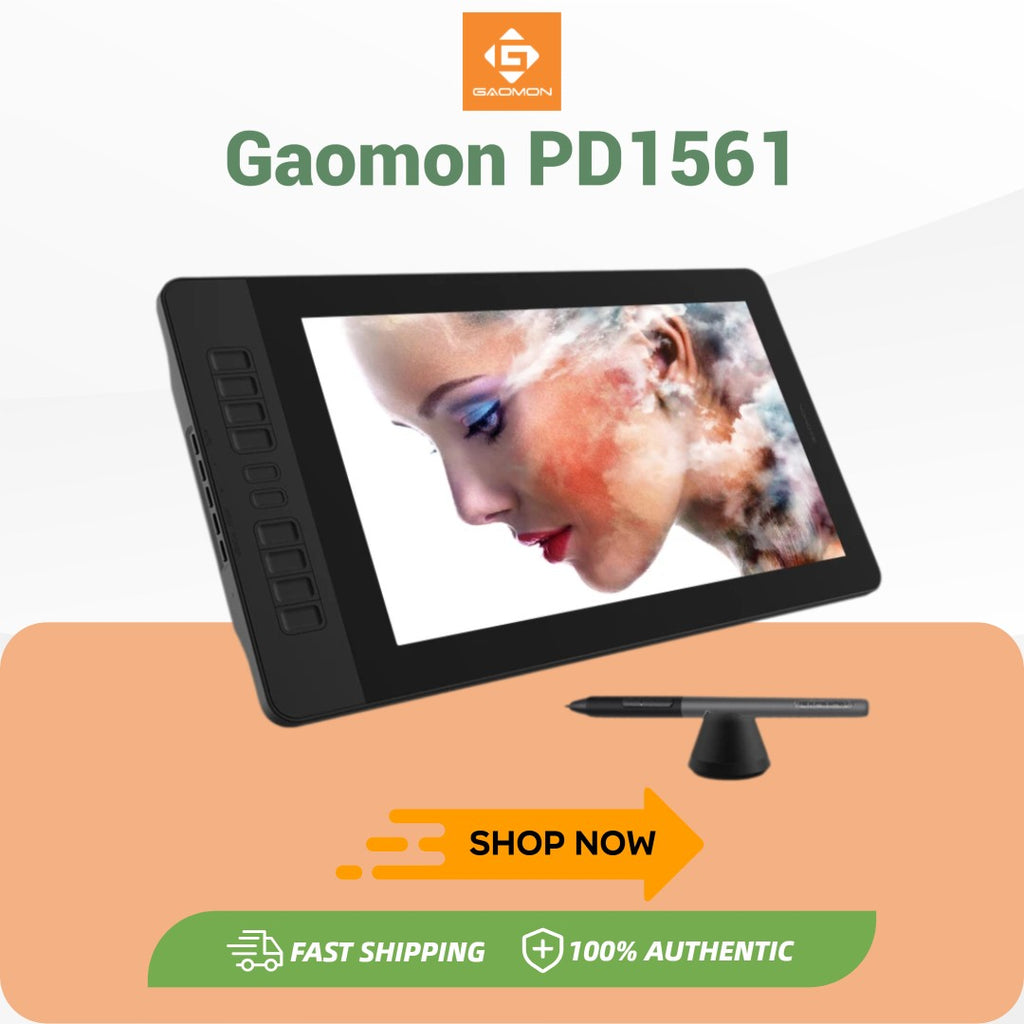GAOMON PD1561 Monitor de tableta gráfica IPS HD, pantalla antideslumbrante de 15,6 pulgadas, gama 72% NTSC, ideal para principiantes