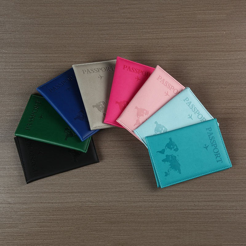 Amante el mapa del mundo cubierta de pasaporte estampado en caliente avión Simple mujeres hombres viaje pasaporte estuche protector moda regalo de boda