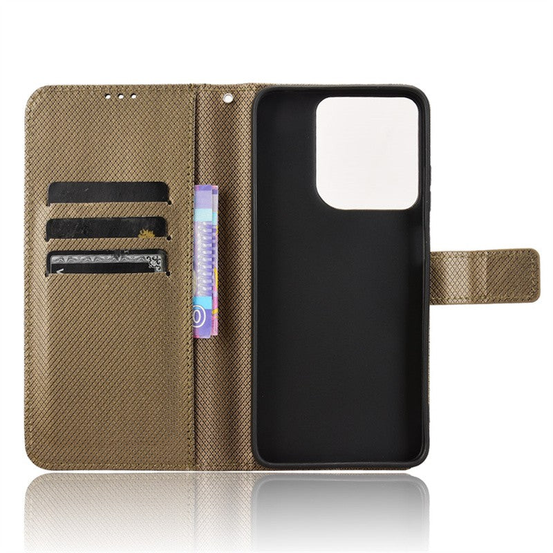 Para Motorola Moto G15 G15 Power funda de lujo con tapa patrón de diamante piel PU funda tipo billetera de cuero con soporte para Moto G15 4G bolsas de teléfono