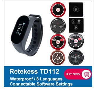 RETEKESS-sistema inalámbrico de llamadas para camarero, buscapersonas para restaurante, receptor de reloj T128, botón de llamada T117, servicio al cliente para cafetería