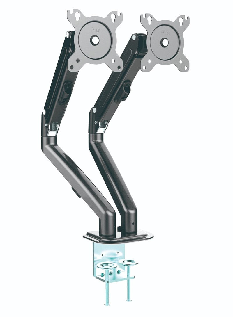 Hyvarwey-Soporte de escritorio para Monitor Dual G08-24, montaje para pantallas LCD de 13 a 27 pulgadas, rotación e inclinación, ajuste de dos brazos