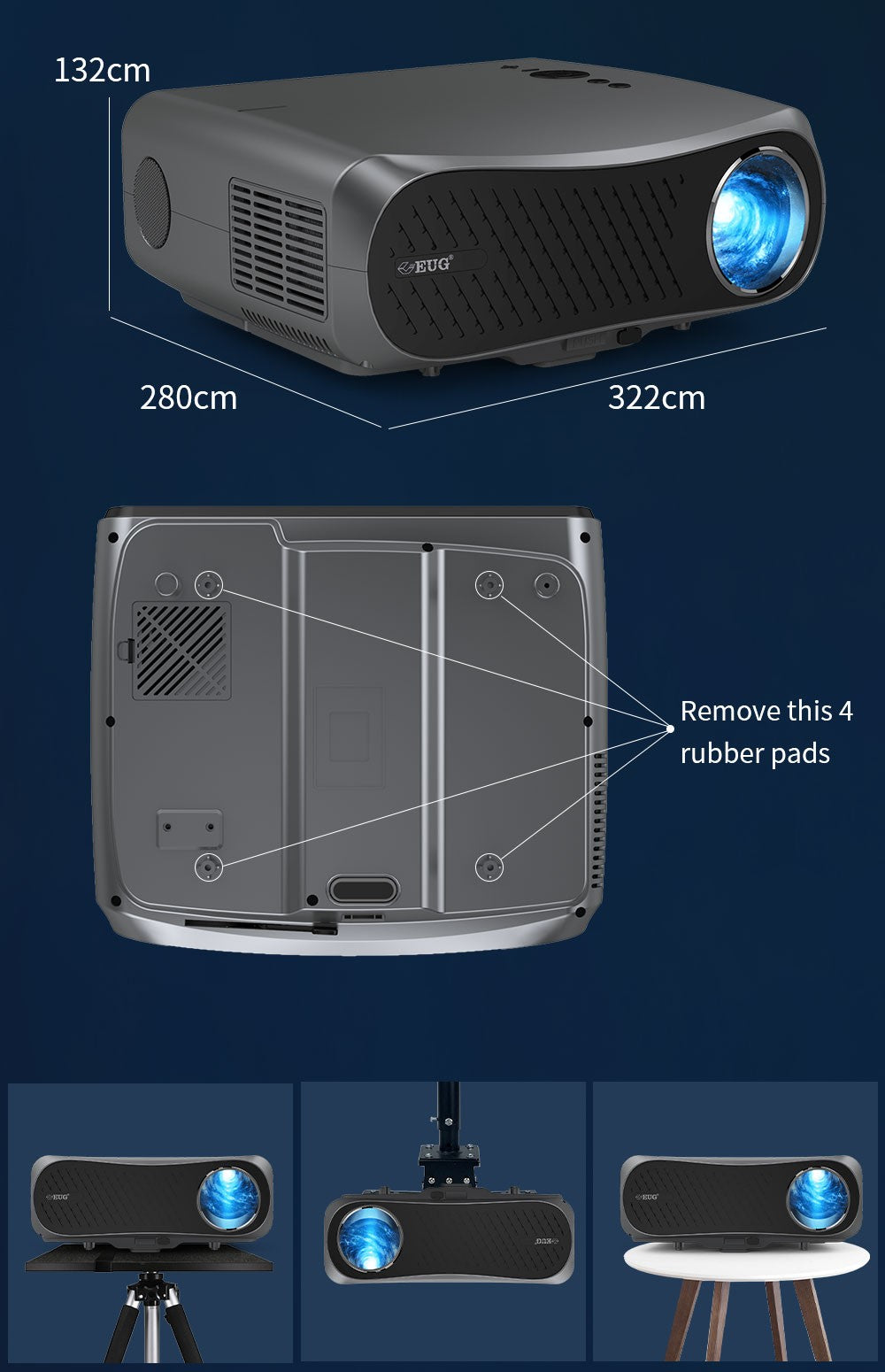 Proyector de Cine en Casa 4K WiFi Android 5G Full HD 1080P, Proyector de Video para Uso Diurno, 3800 ANSI