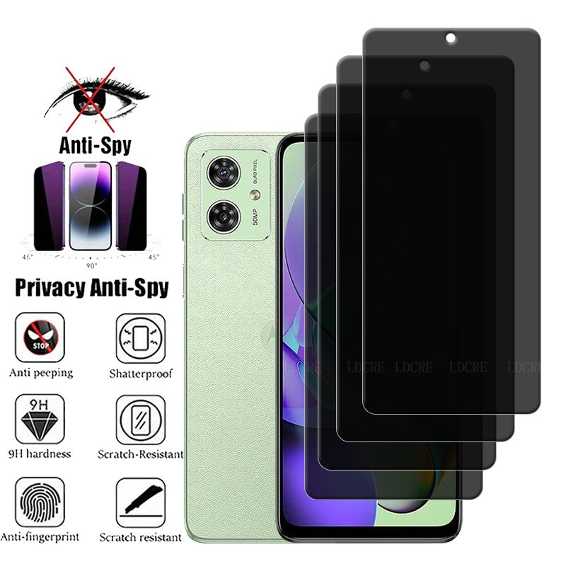 4 Uds para Motorola Moto G54 vidrio Moto G54 Protector de pantalla cubierta protectora 9H HD Anti-espía privacidad vidrio templado Moto G54 G 54