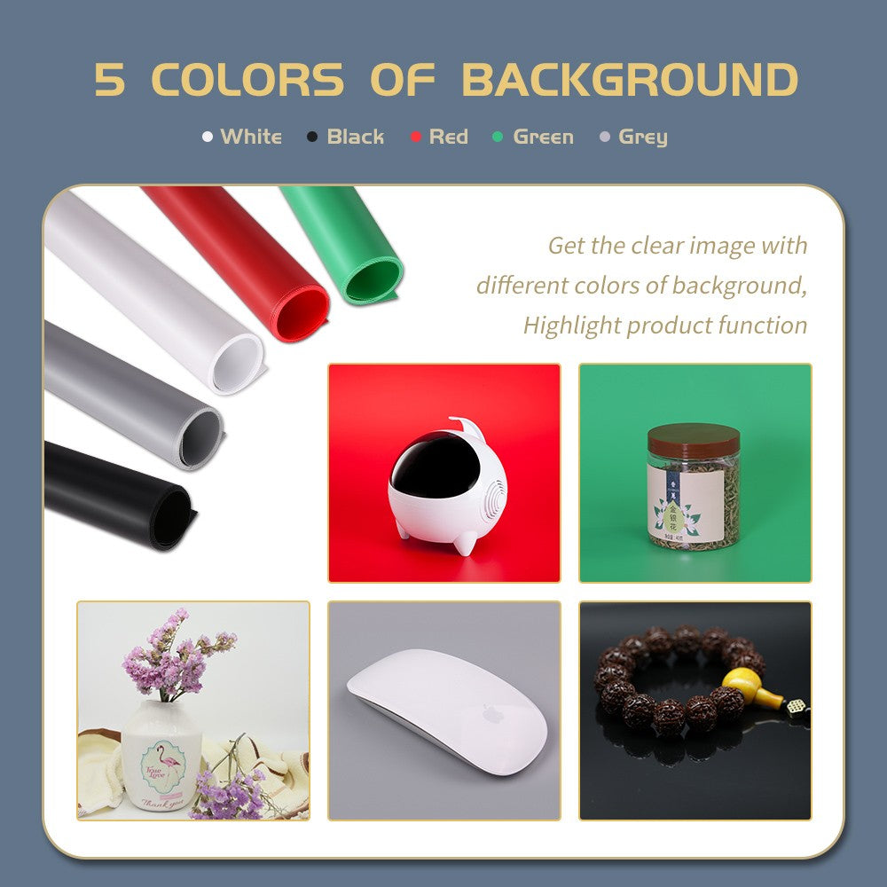 Cajas blandas para estudio de fotografía, mesa de fotografía regulable, plegable, portátil, Kit de tiendas de campaña con tablero de fondo de 3 uds.