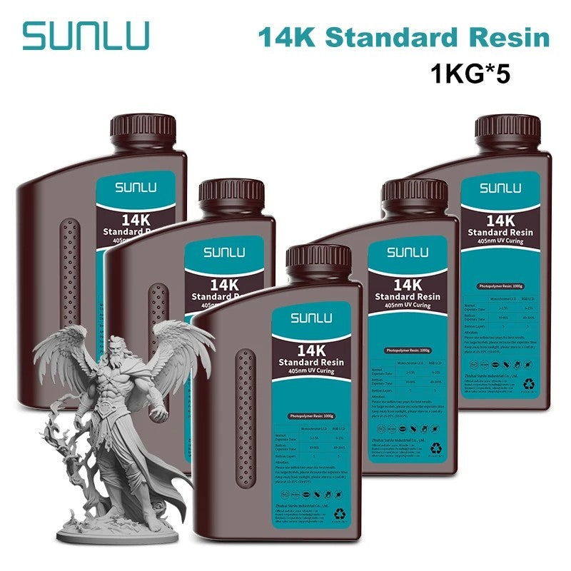 Resina estándar SUNLU/ABS como/lavado con agua/resina estándar 14K 5KG 1KG/botella 405nm resina UV impresión 3D para impresora LCD 3D