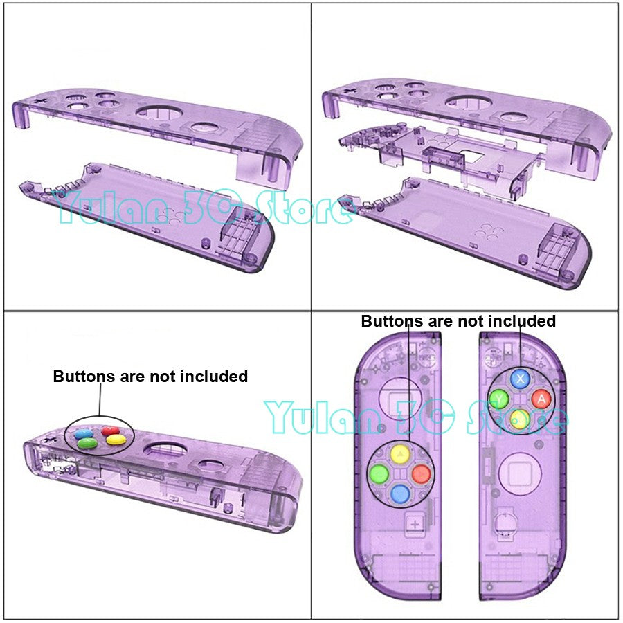 Nuevo NIntend Switch, carcasa de repuesto DIY, funda transparente para consola Nintendo Switch, accesorios de juego Joycon derecho e izquierdo
