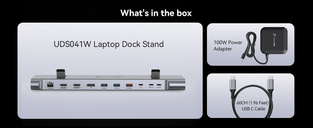 TobenONE Estación de acoplamiento USB C Soporte para computadora portátil Monitor 4K dual/triple con fuente de alimentación Gan III de 100 W, Ethernet de 2,5 Gbps