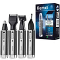 Kit de Afeitado Kemei Todo en Uno, Afeitadora Eléctrica para Hombre, Recortadora de Pelo Recargable, para Nariz, Orejas, Barba, Cejas y Rostro
