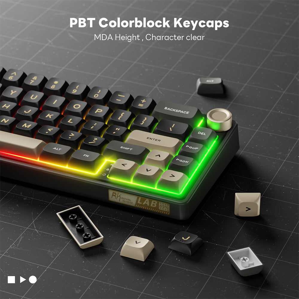 Teclado Mecánico Royal Kludge RK R65 en Portugués Brasileño, con Cable, Intercambiable en Caliente, 66 Teclas, 65%, Retroiluminación RGB, para Gamers