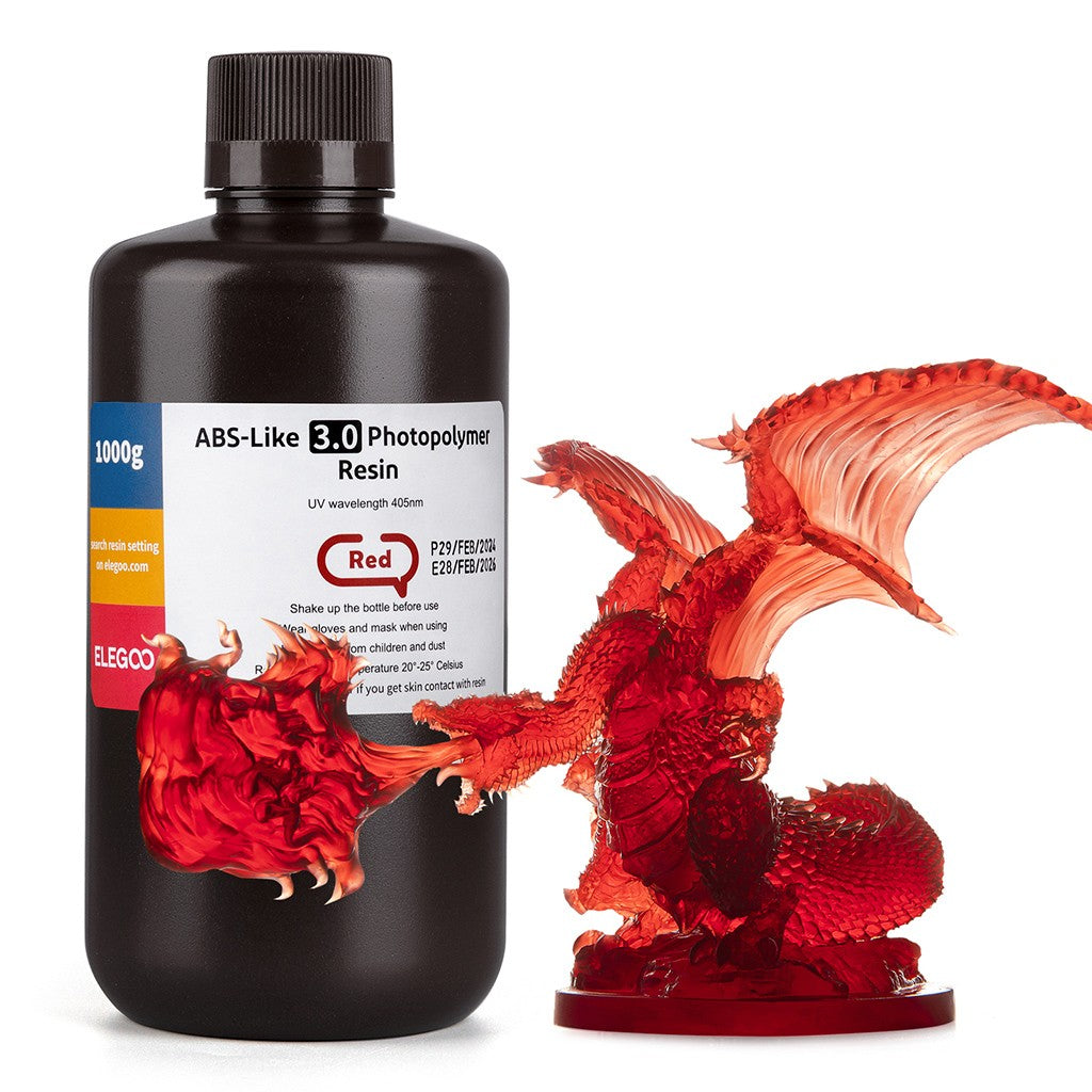 Resina para Impresora 3D Tipo ABS de ELEGOO, Resina de Fotopolimerización Estándar Tipo ABS de 405nm para Impresión 3D LCD, 1000g