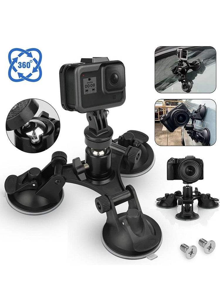 Soporte de ventosa para coche de 3 tazas, soporte fuerte para GoPro Hero 13 12 11 10 9 8 Insta360 SJCAM AKASO DJI Osmo, accesorios para Cámara de Acción