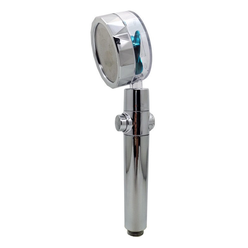 Nuevo cabezal de ducha con flujo de ahorro de agua, rotación de 360 grados con ventilador pequeño, boquilla de pulverización de alta presión ABS para lluvia, accesorios de baño