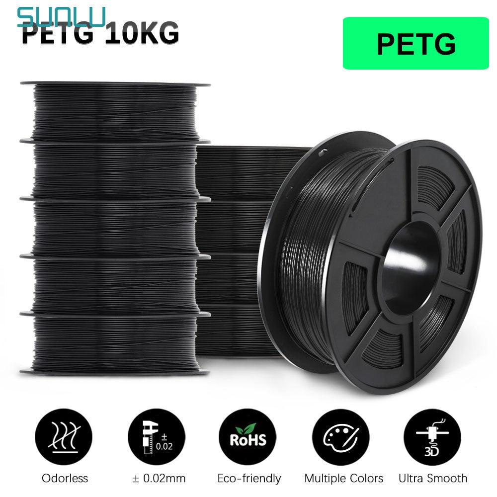 Filamento SUNLU 10KG 3D PLA/PLA PLUS/PETG/filamnet ABS fácil 1,75mm 10 rollos 1KG filamento de impresora 3D bien herido para impresora 3D