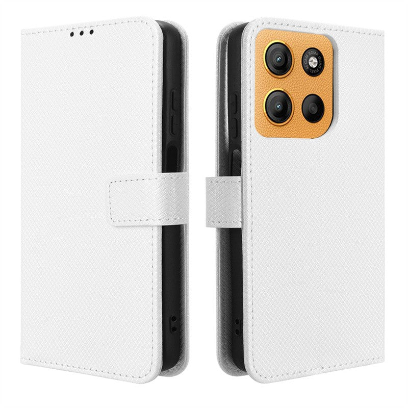 Para Motorola Moto G15 G15 Power funda de lujo con tapa patrón de diamante piel PU funda tipo billetera de cuero con soporte para Moto G15 4G bolsas de teléfono