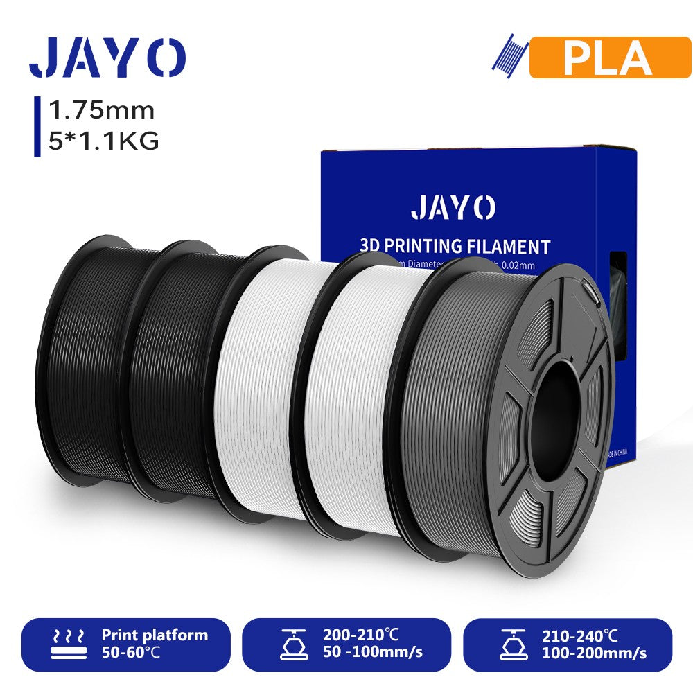Filamento para Impresora 3D JAYO PETG/PLA/PLA PLUS, 1.75mm, 5.5KG, 100% Sin Burbujas, No Tóxico, Materiales de Impresión 3D para Impresora 3D y Bolígrafo 3D