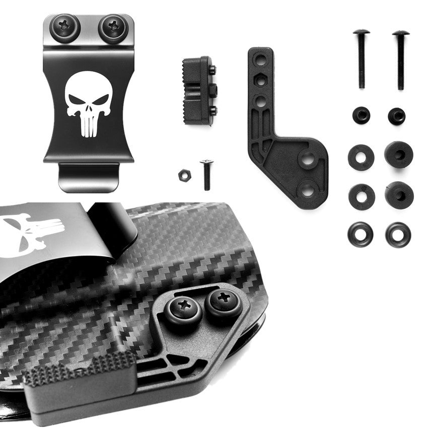 Pinza de ala de solapa con Clip de Metal para IWB Glock Beretta Taurus CZ Punisher Kydex, funda de fibra de carbono, cinturones de pistola de 1,5 ", transporte oculto