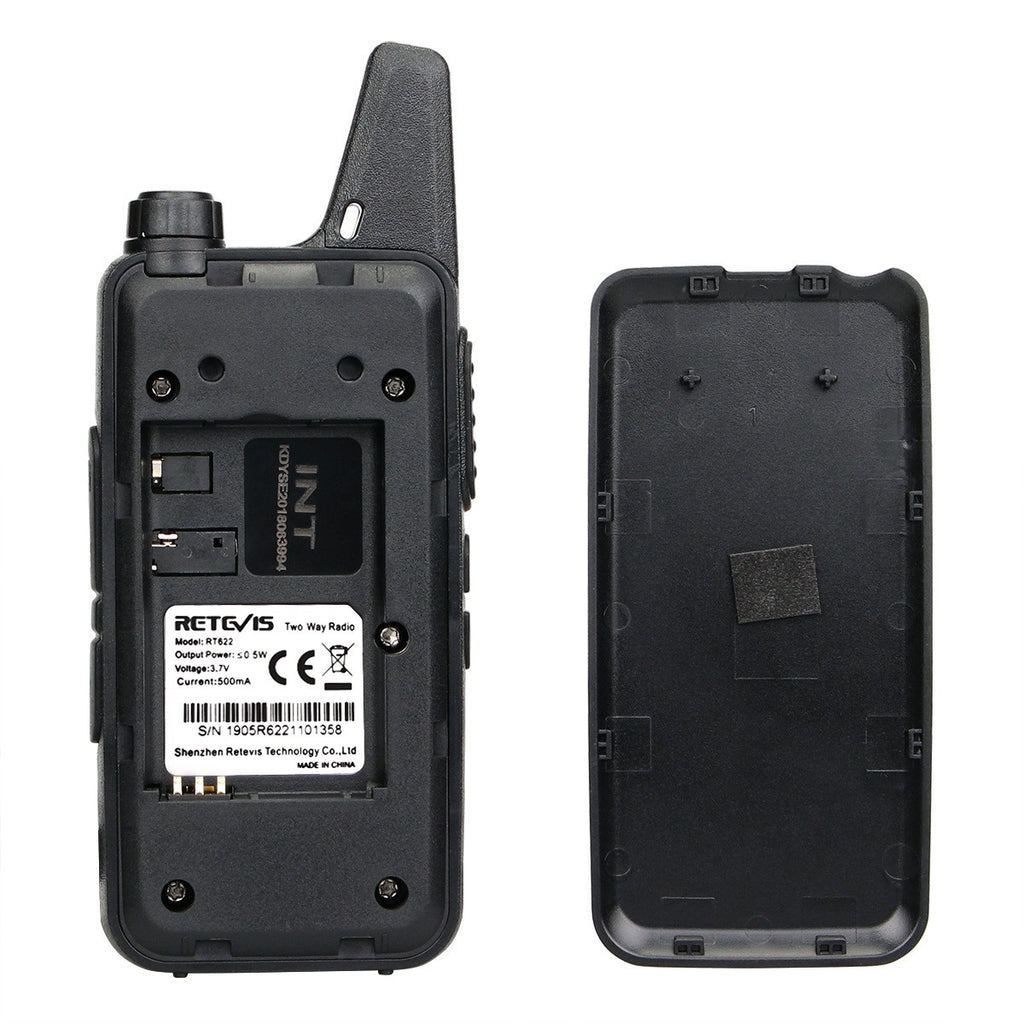 Retevis RT622 Mini Walkie Talkie 2 unidades PMR446 Radio portátil bidireccional con PTT Ideal para restaurantes y hoteles